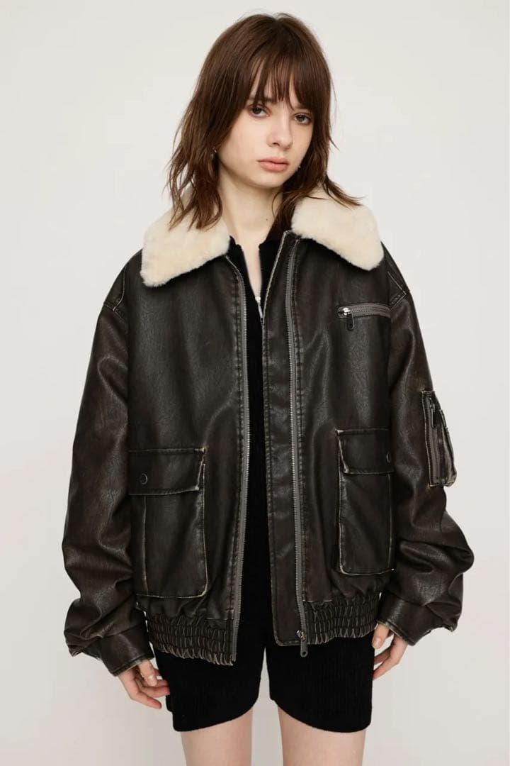 SLY VINTAGE FALEATHER S/BZショートジャケット