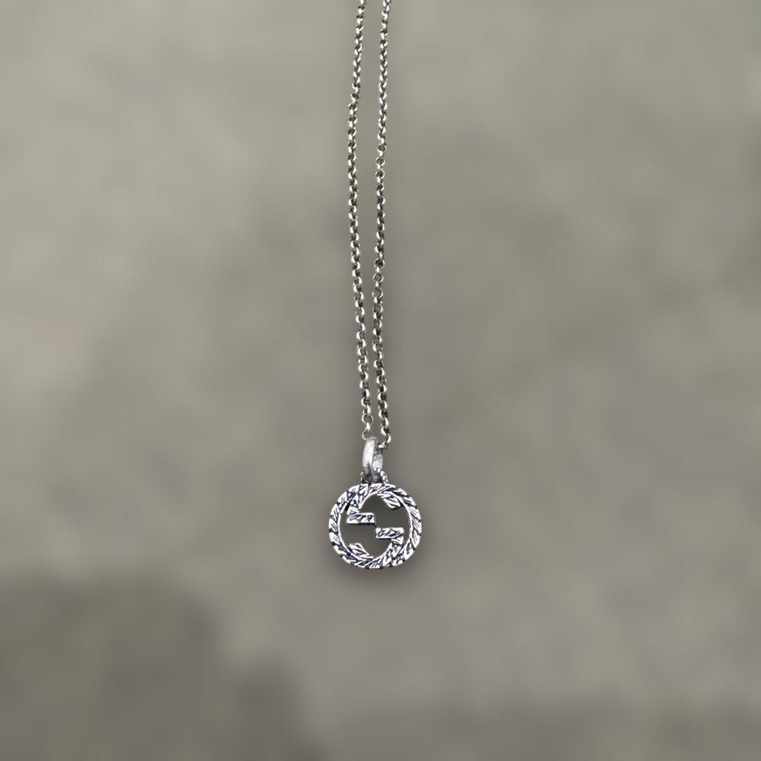 シルバー 円形ペンダント ネックレス