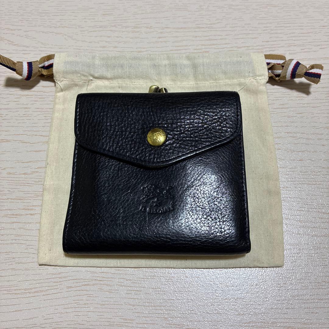 ILBISONTE レザー製 二つ折り財布 黒