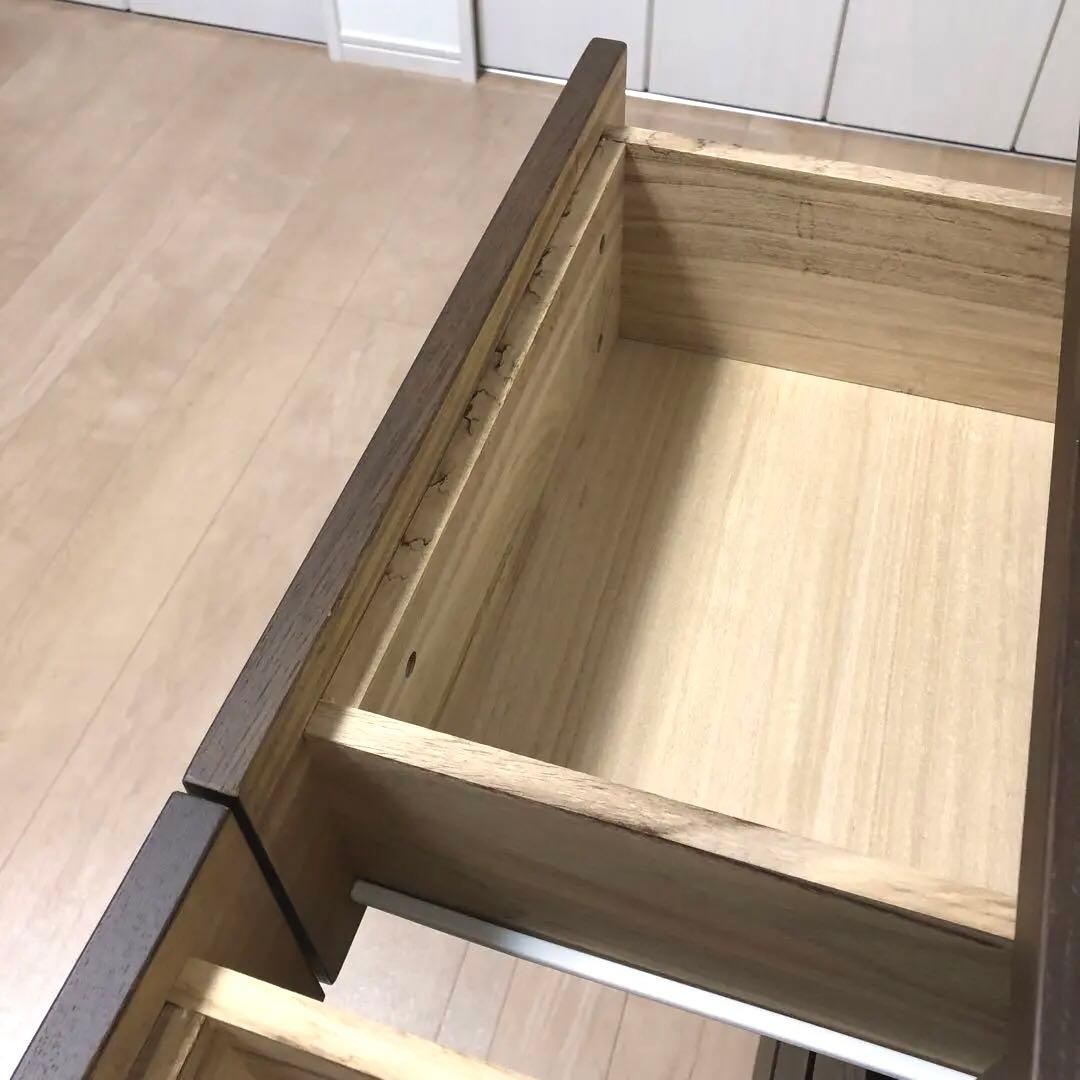 無印良品 チェスト 4段 タモ材 脚付き ブラウン 収納 廃盤品