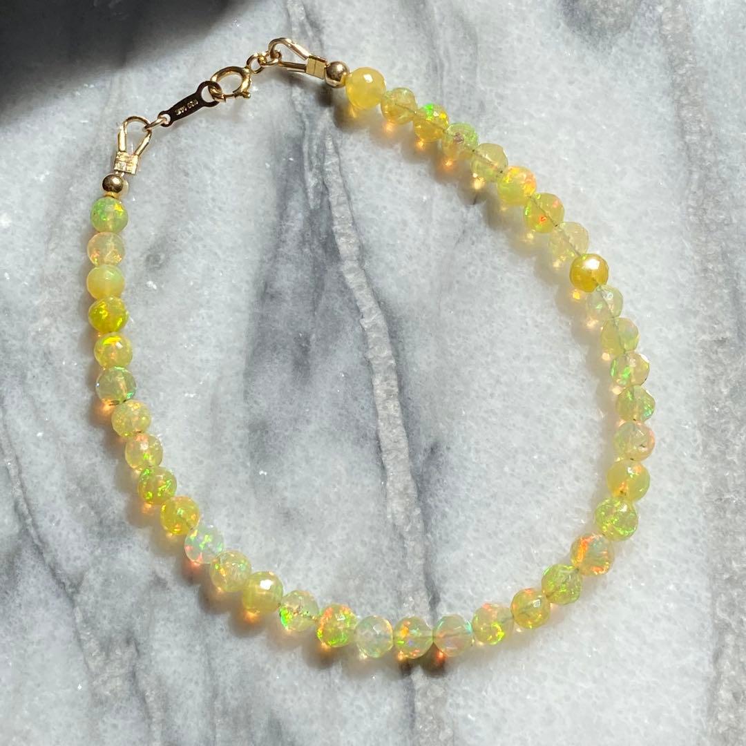 14kgf 高品質　エチオピアオパール ブレスレット 天然石