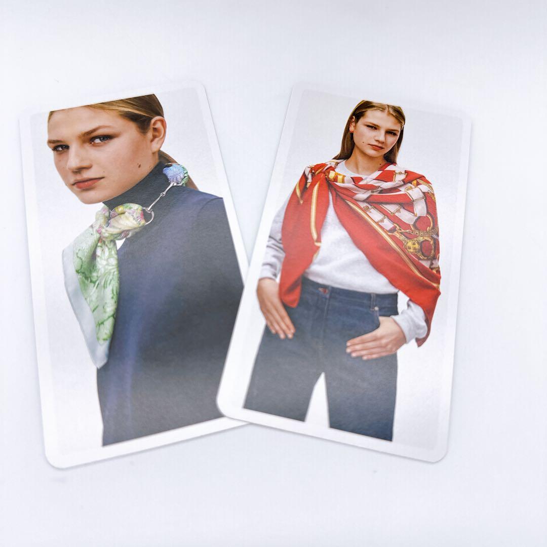 HERMÈS-PARIS エルメス　タッセルデザインスカーフ　結び方カード付き