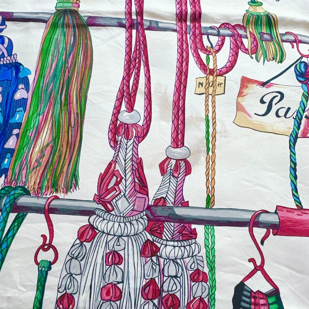 HERMÈS-PARIS エルメス　タッセルデザインスカーフ　結び方カード付き