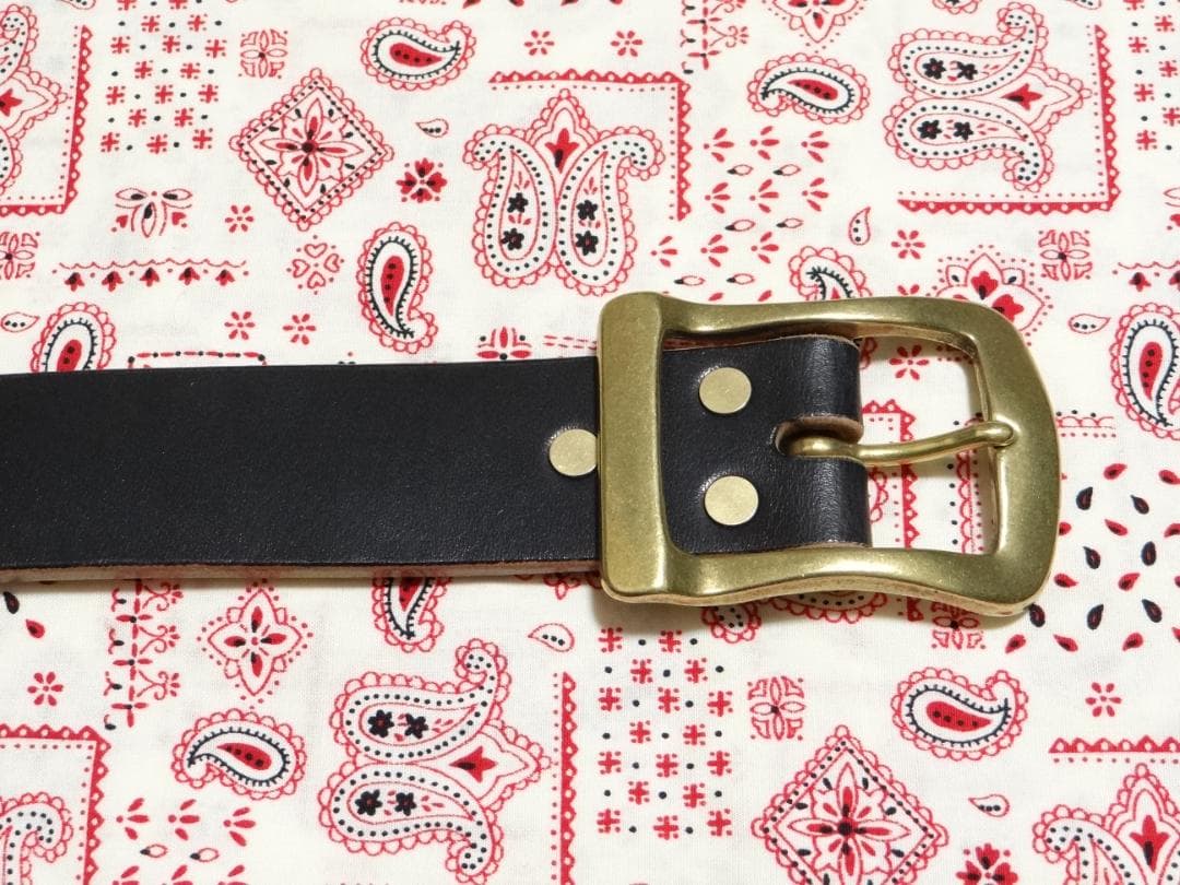 親方　6ミリ厚多脂革ブラック茶芯ベルトG32バックル 極厚ベルト