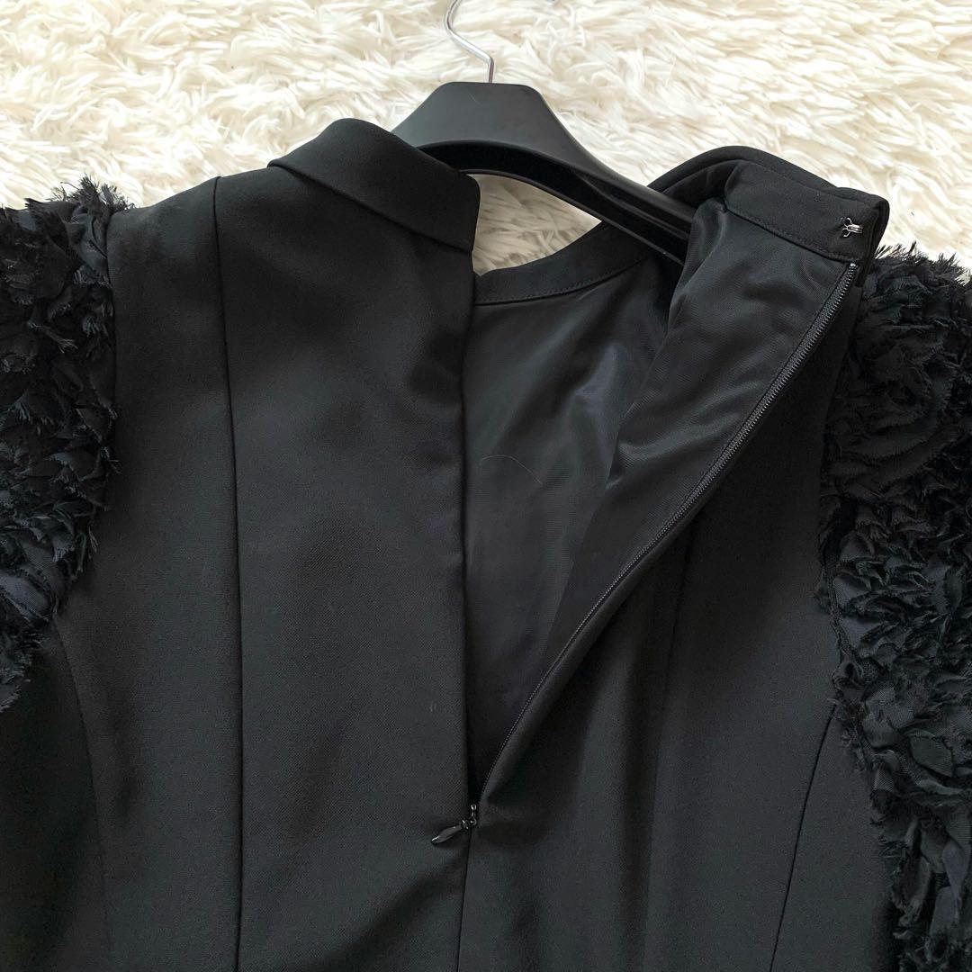 美品✨セルフォード 24年モデル ブラウス ペプラム フリル 襟付 ブラック38