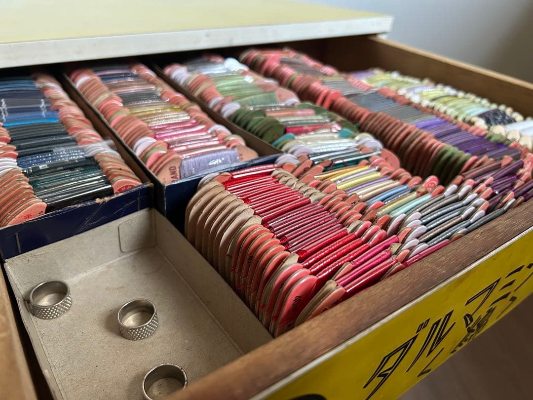 糸ケース　什器　糸　未使用　ダルマミシン　収納棚 引出し　レトロ 陳列棚