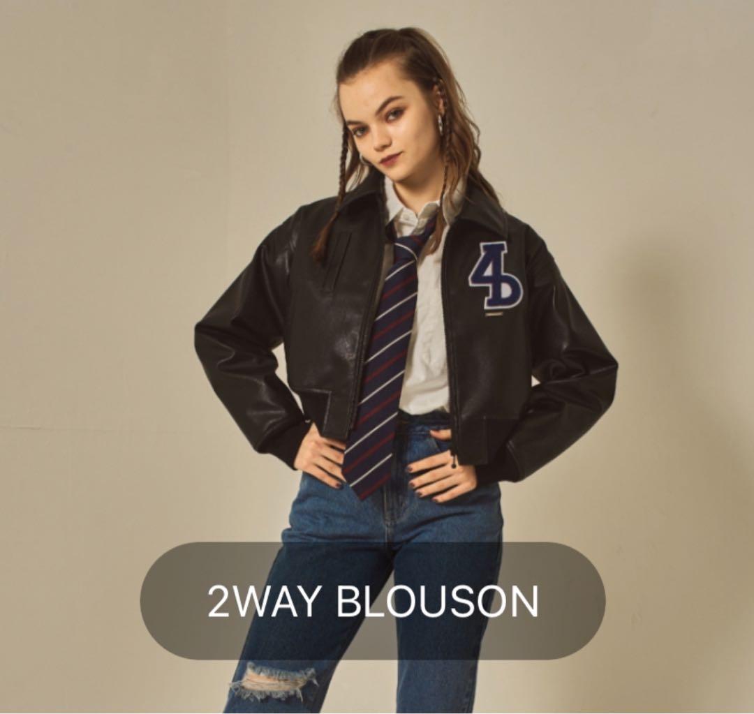 abeundmor 2way フェイクレザーブルゾン しゅなたん