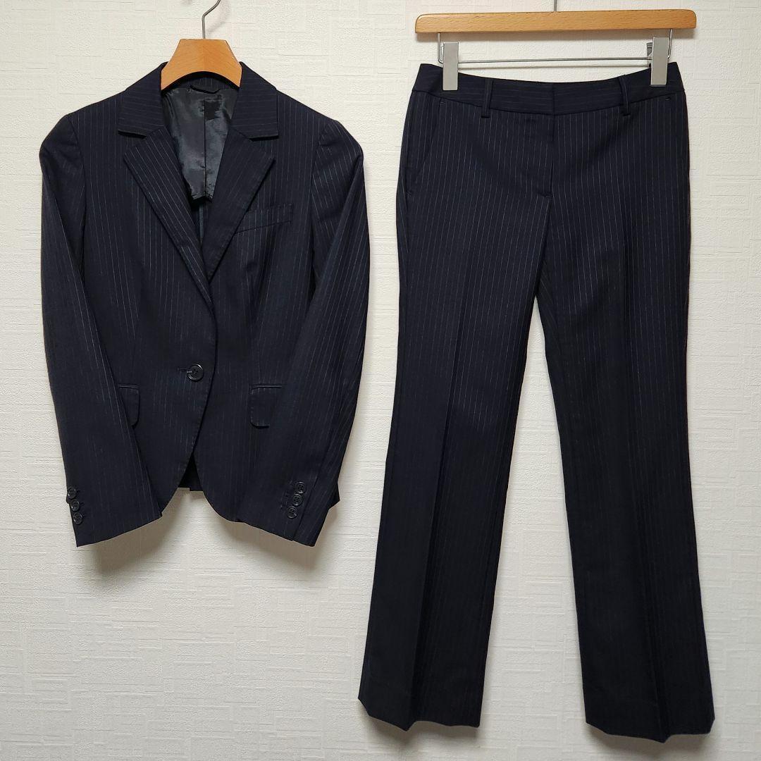 SUIT COMPANY　パンツスーツ　セットアップ 　濃紺　ウオッシャブル