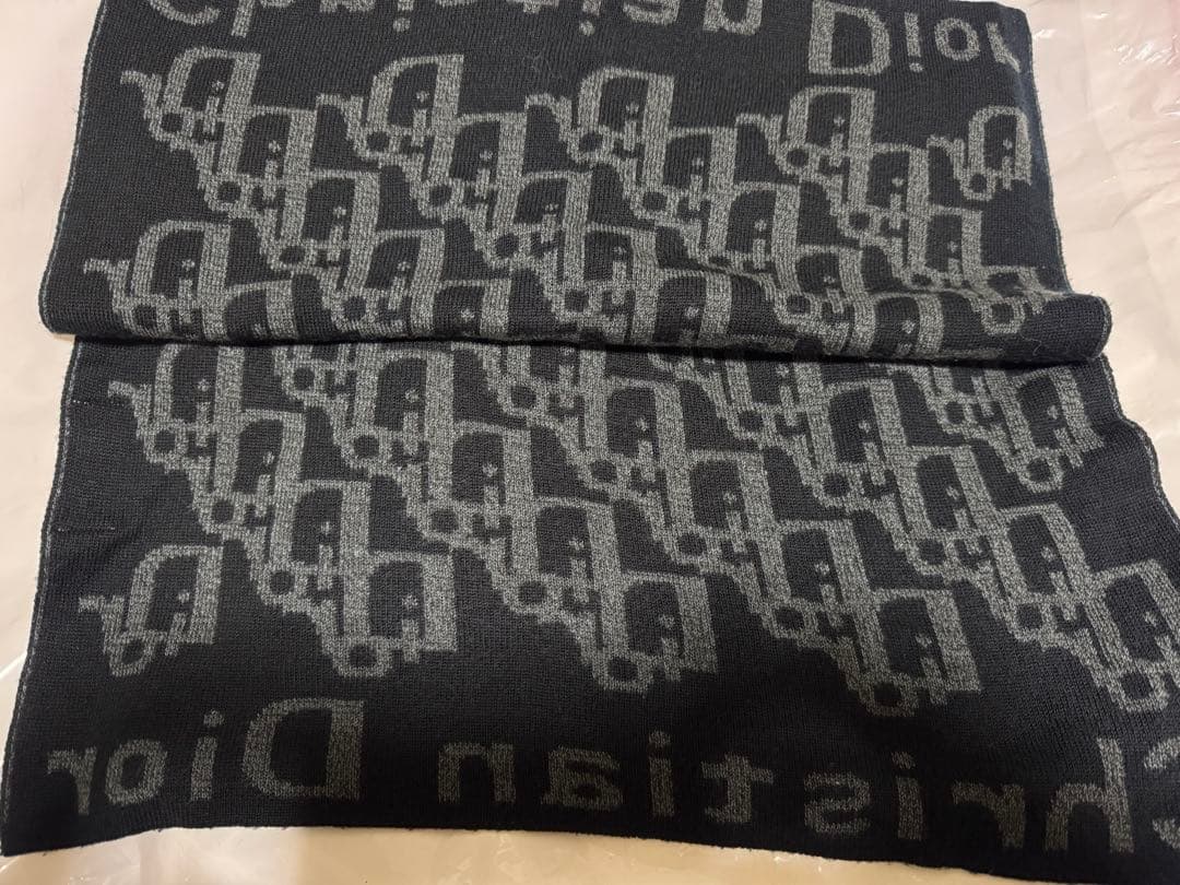 Dior ロゴマフラー グレー