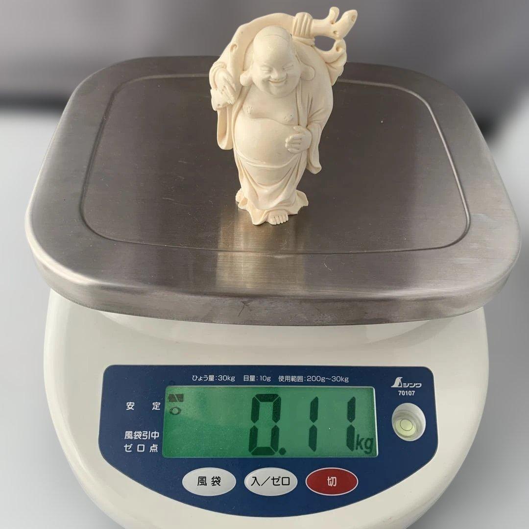 【詳細不明】時代物　置物　荷物を担ぐ太った男