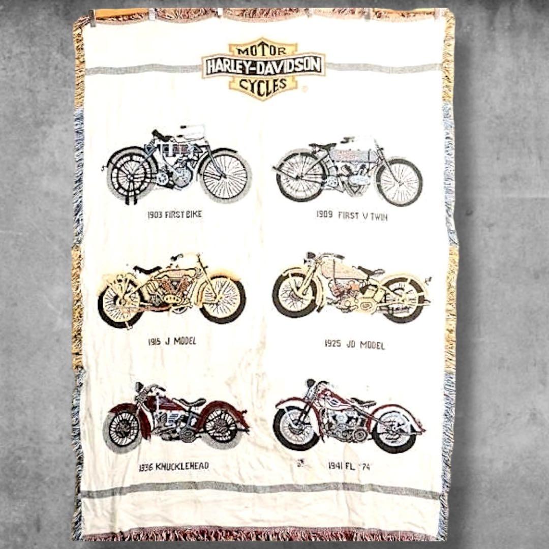 BPQM バイク ラグ タペストリー 古着 ハーレー ダビッドソン ロゴ