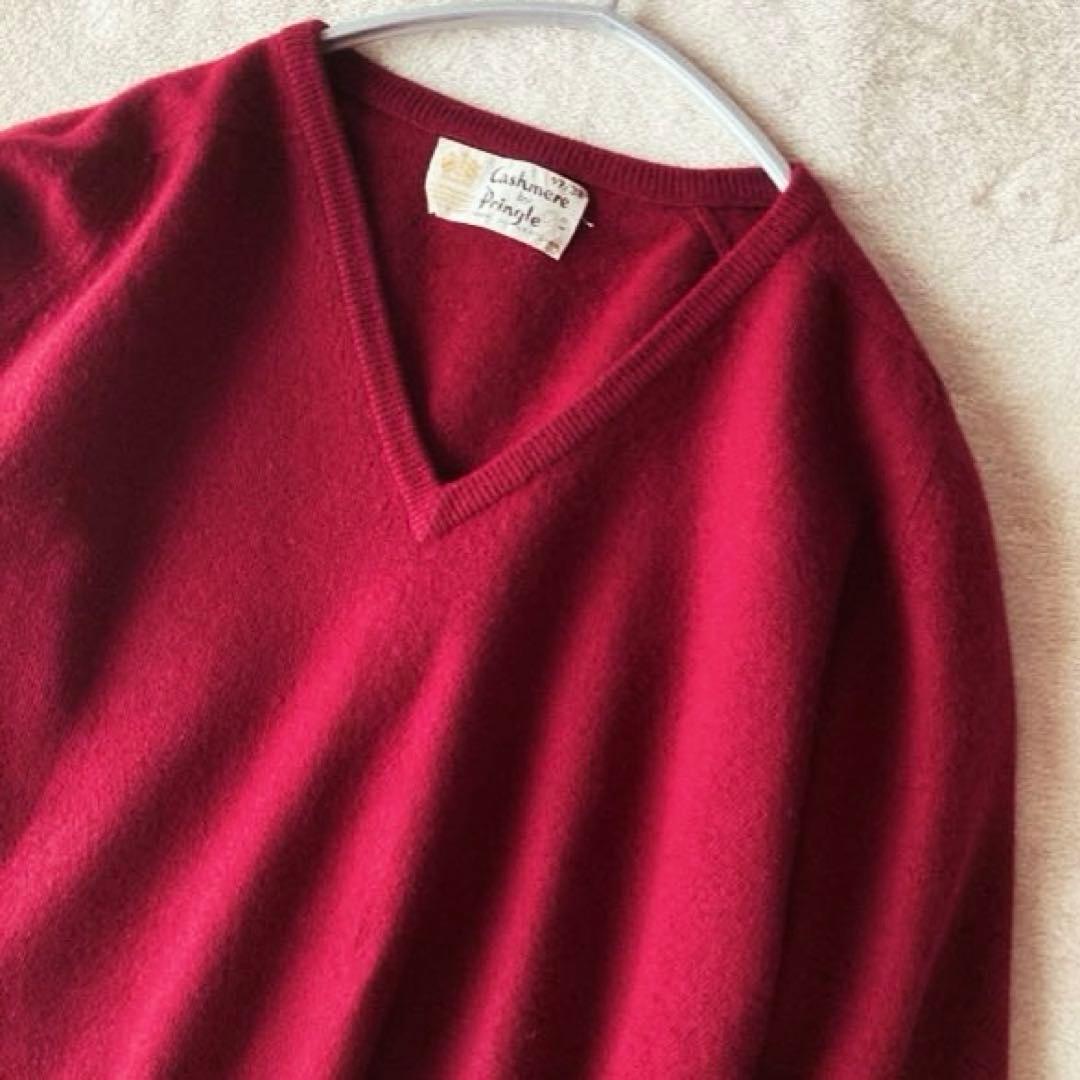 スコットランド製プリングル＊ふわとろカシミヤ100% ゆるいVネックニット＊