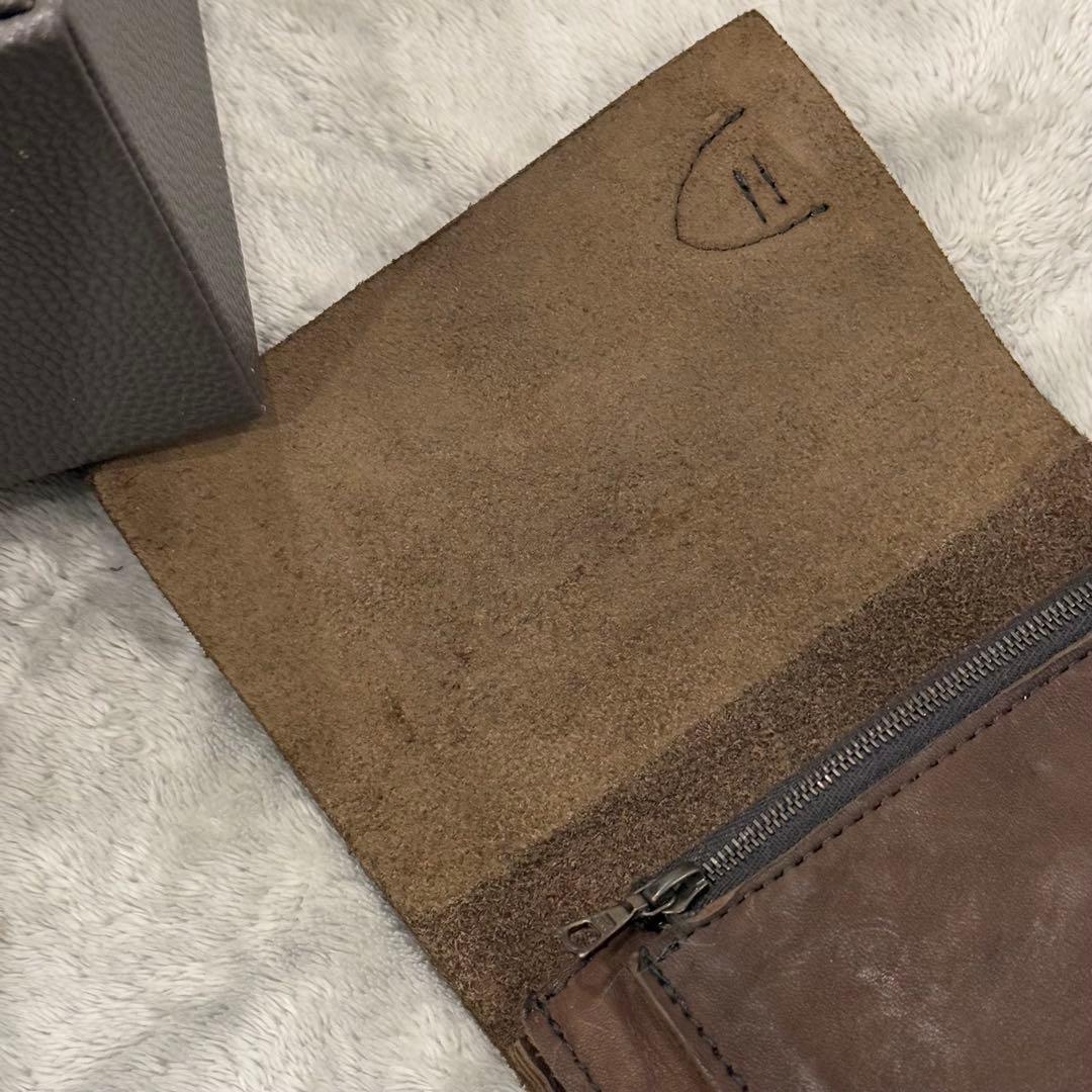 ⭐️未使用級⭐️　イサムカタヤマ　バックラッシュ　二つ折り財布　ブラウン　レザー