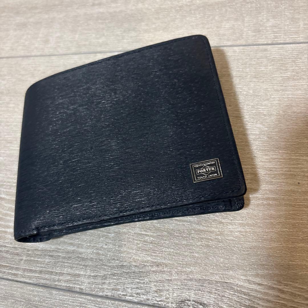 【新品】ポーター　ネイビー　二つ折り財布　PORTER
