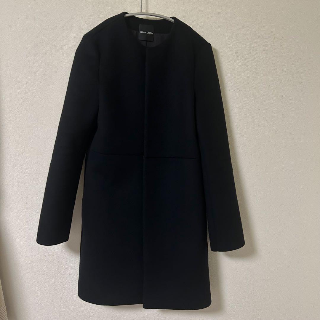【美品】YOKO CHAN ヨーコチャン 日本製 ノーカラーコート 38 M