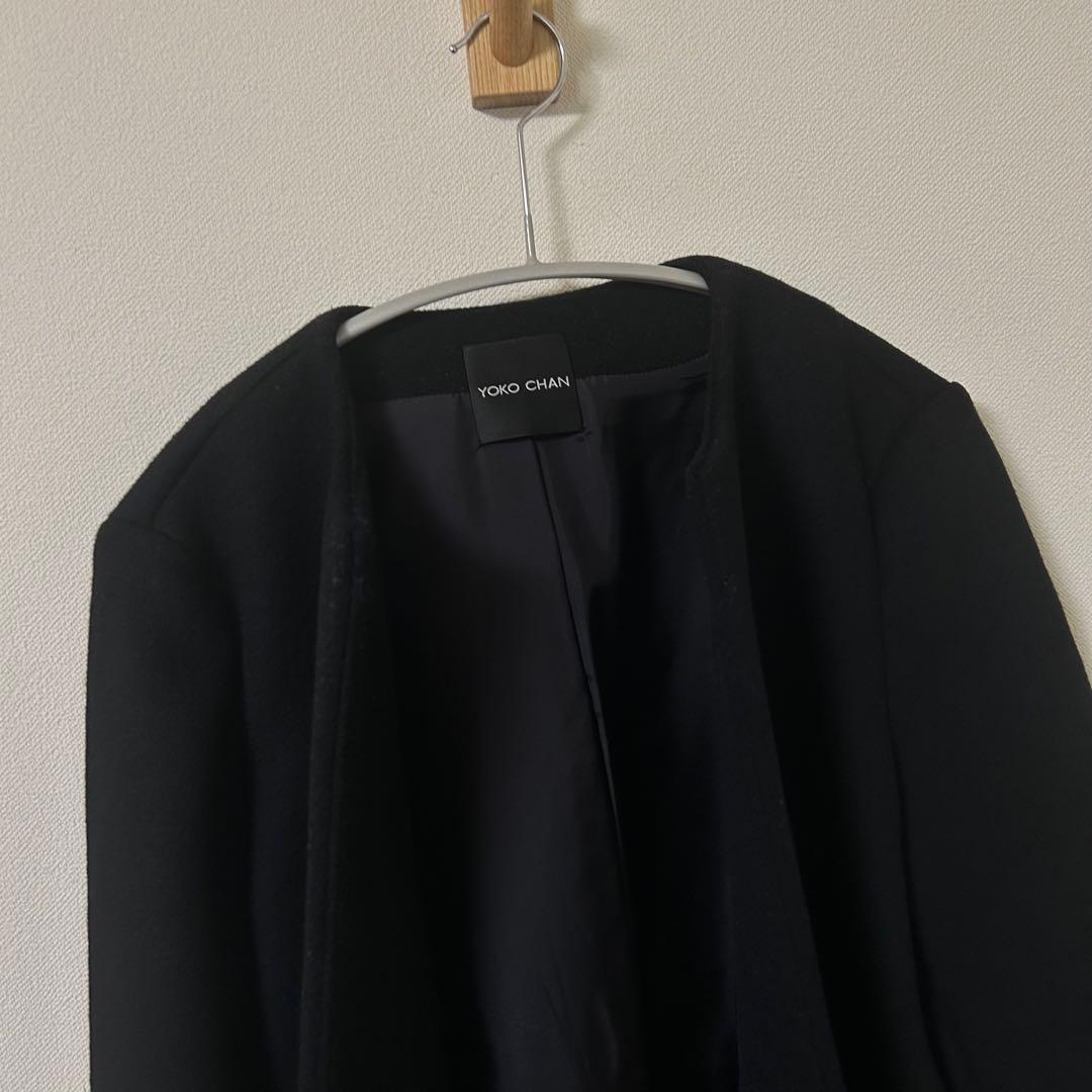 【美品】YOKO CHAN ヨーコチャン 日本製 ノーカラーコート 38 M