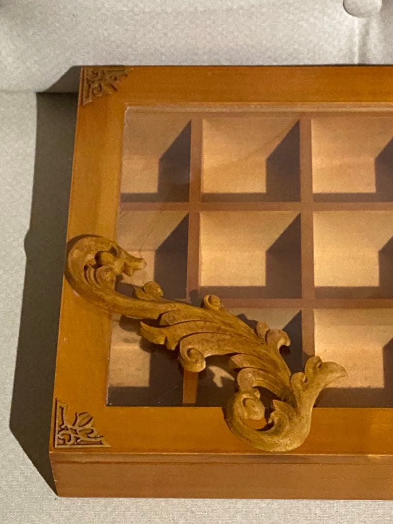 ナチュラル ロココ♦️コレクションケース♦️2点セット♦️ヴィンテージラック♦️送料込