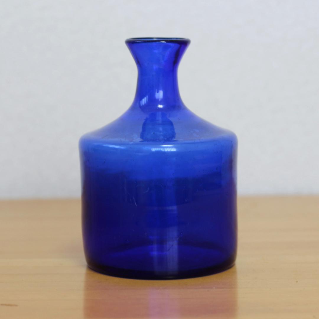 【サイン有り】Erik Hoglund　エリックホグラン　ブルーガラス 花器花瓶