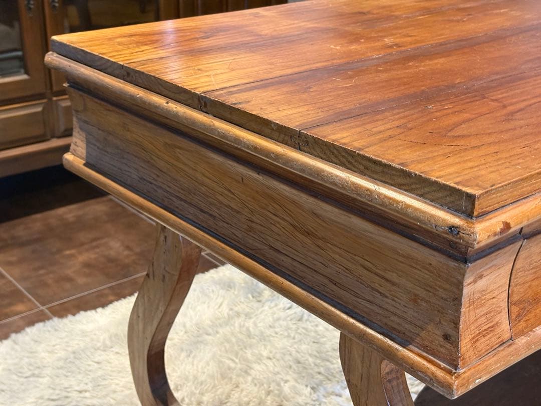 英国　アンティーク　ウッドデスク　スリランカ　ライティングデスク　ブラウン　ns