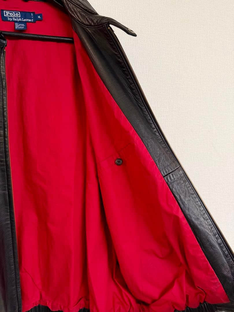 スペシャル ポニー無 90s ラルフローレン レザー ジャケット XL ブラック
