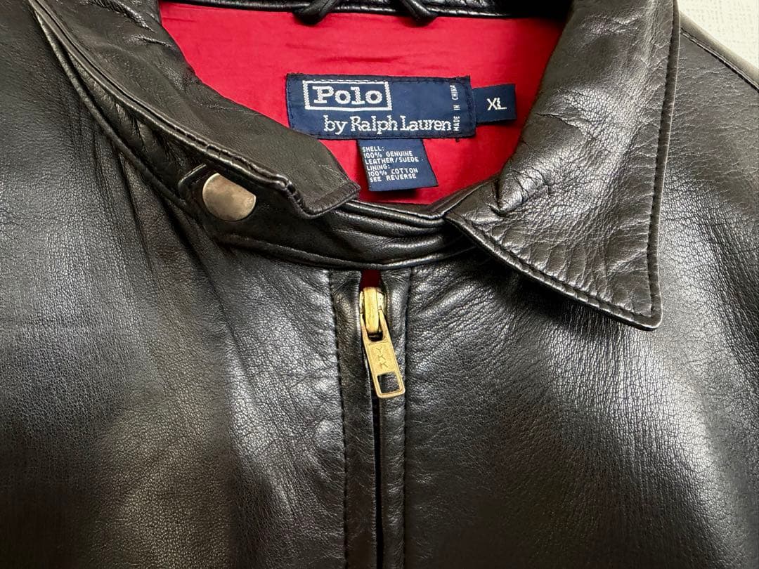 スペシャル ポニー無 90s ラルフローレン レザー ジャケット XL ブラック
