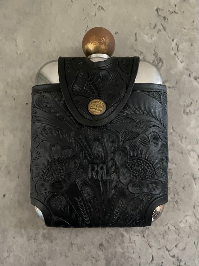 RRL ラルフローレン　エンボス加工レザーの携帯用フラスコ