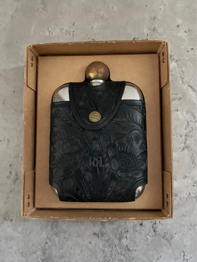 RRL ラルフローレン　エンボス加工レザーの携帯用フラスコ