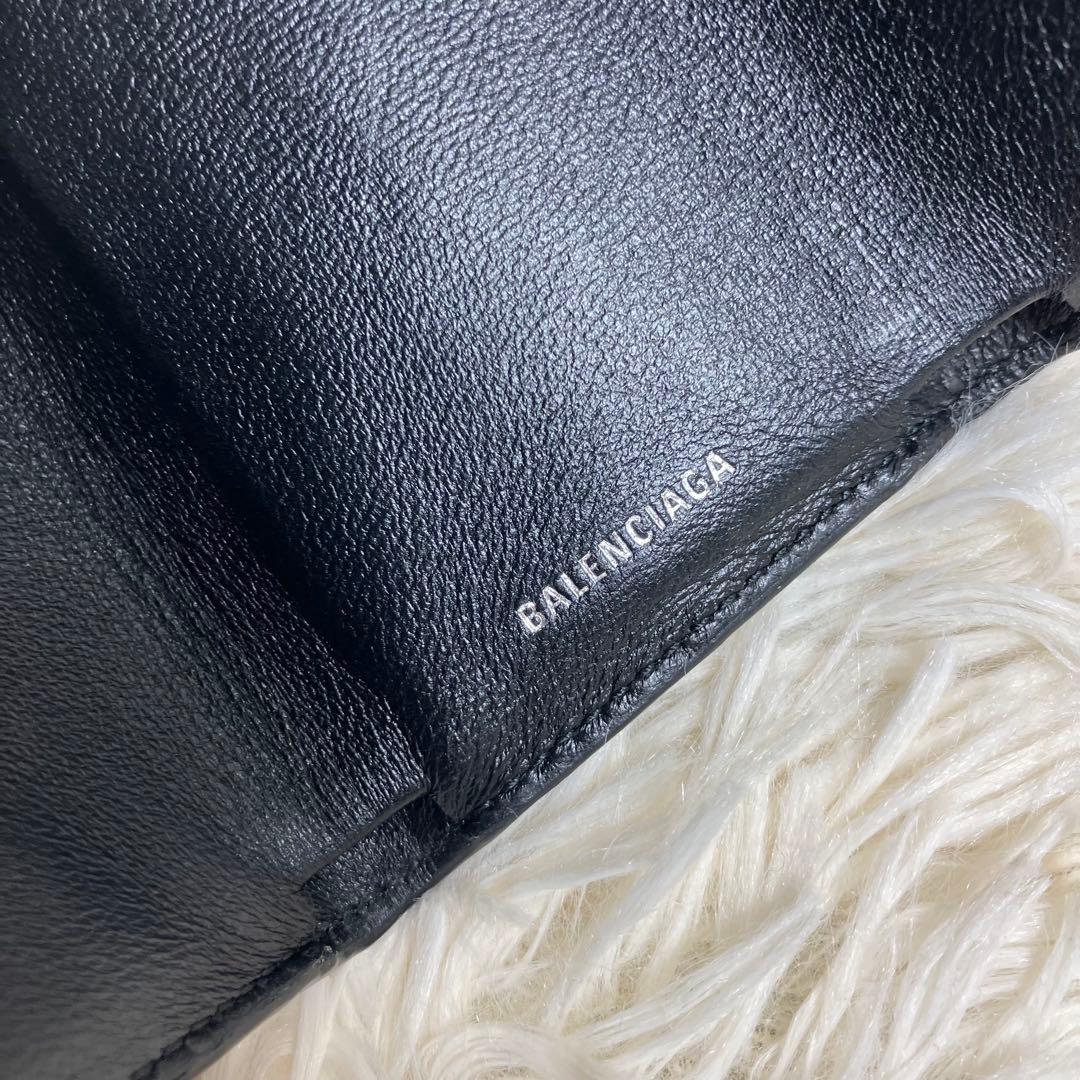 【美品】 バレンシアガ ペーパーウォレット クロコ型押し