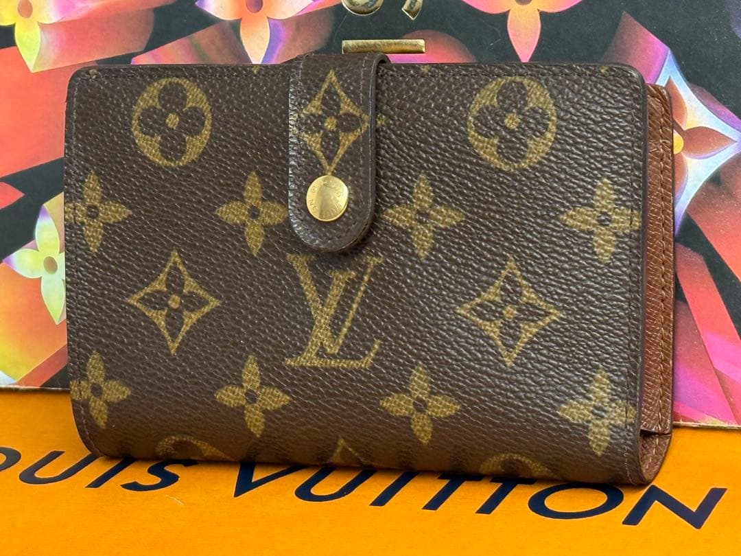 美品！ルイヴィトン　ポルトモネ・ビエ　ヴィエノワ　がま口付き二つ折り財布