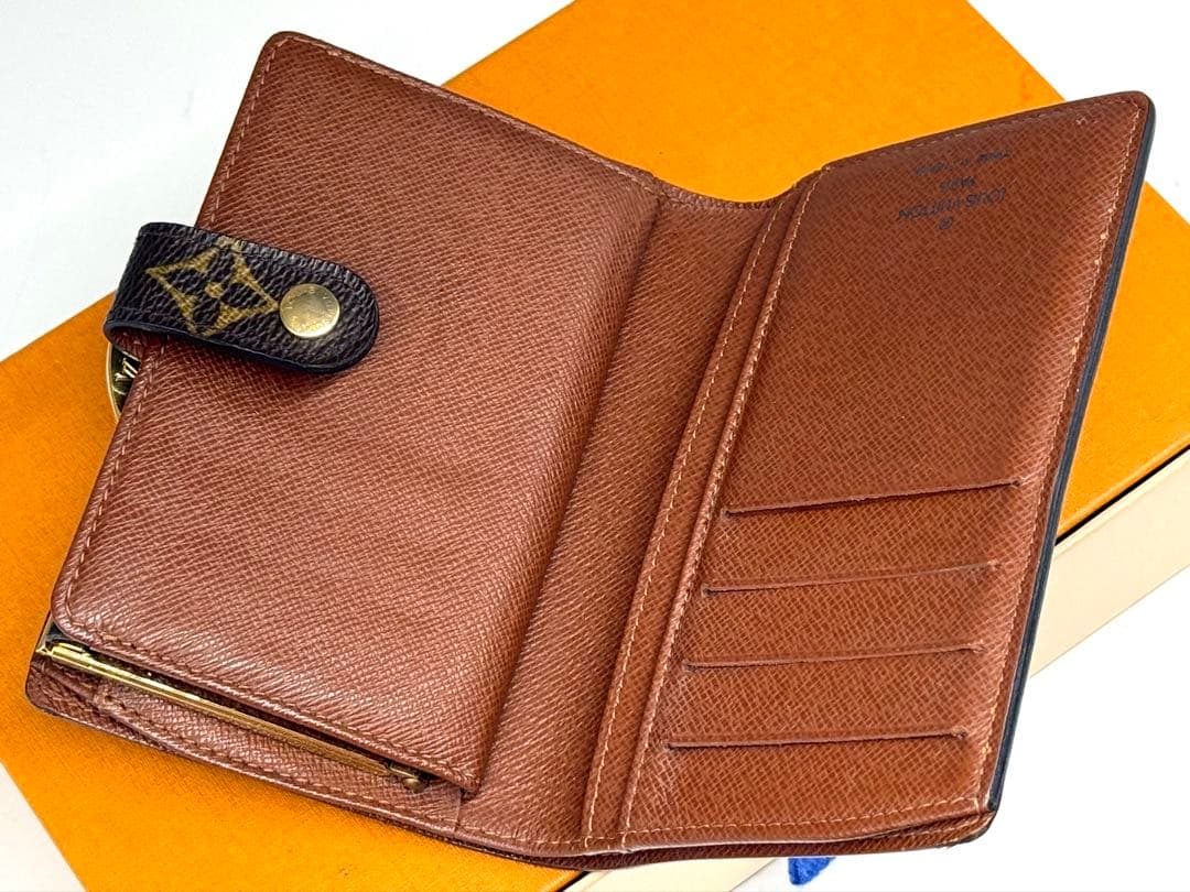 美品！ルイヴィトン　ポルトモネ・ビエ　ヴィエノワ　がま口付き二つ折り財布