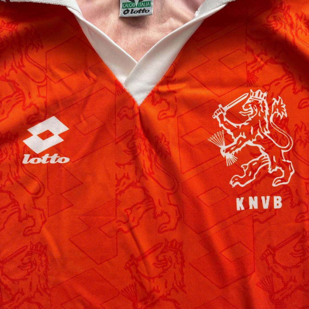 【希少・イタリア製】オランダ代表 ユニフォーム 90s lotto 透かし柄 L