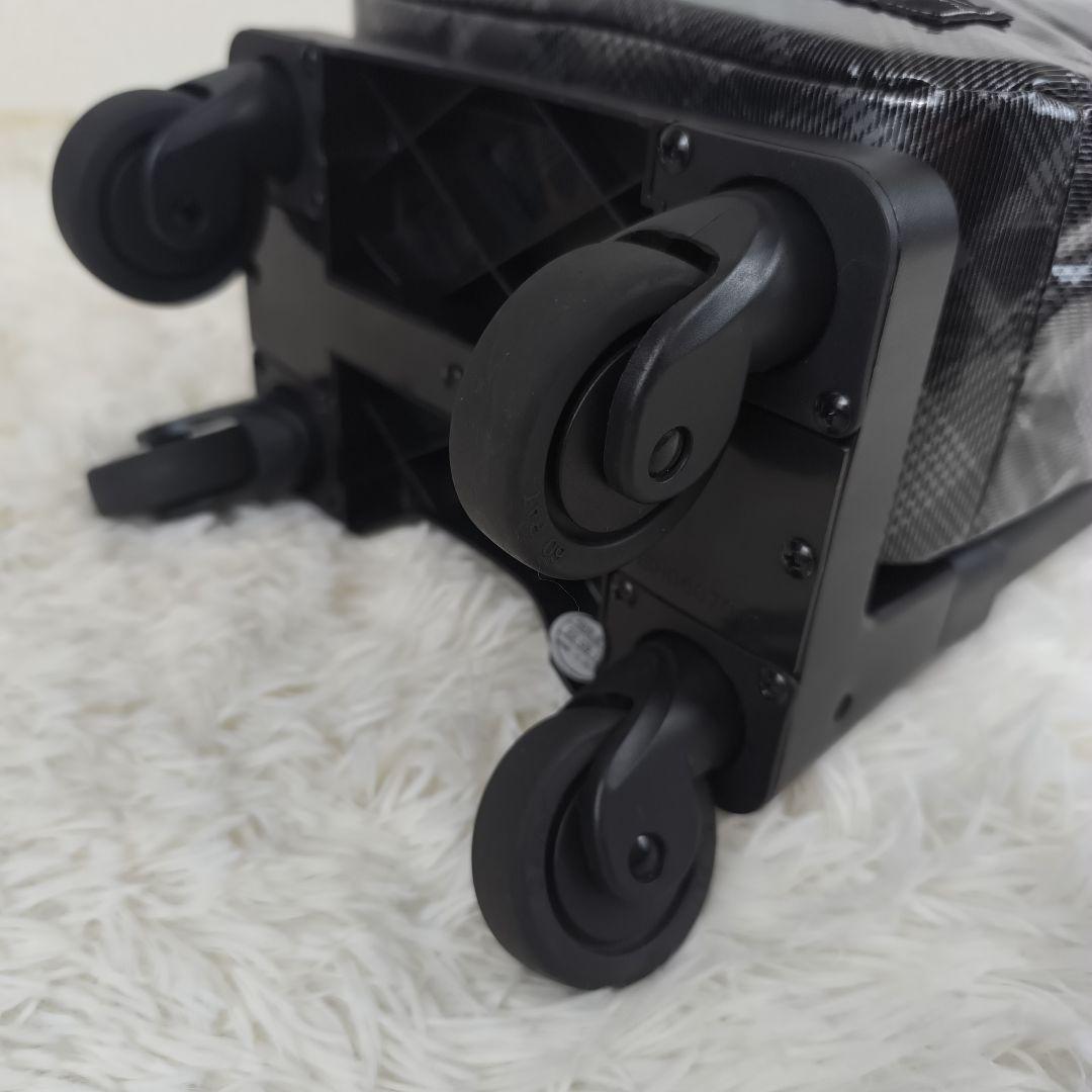 ✨極美品✨ スワニー キャリーバッグ 2way タータンチェック 光沢 黒銀