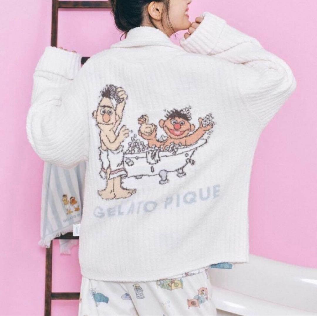 新品 ジェラートピケ セサミストリートカーディガンM〜L 訳あり