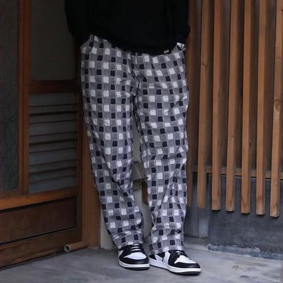 KUON×DAN別注 吉野格子パンツ チェックパンツ クオン ダン ハズム M