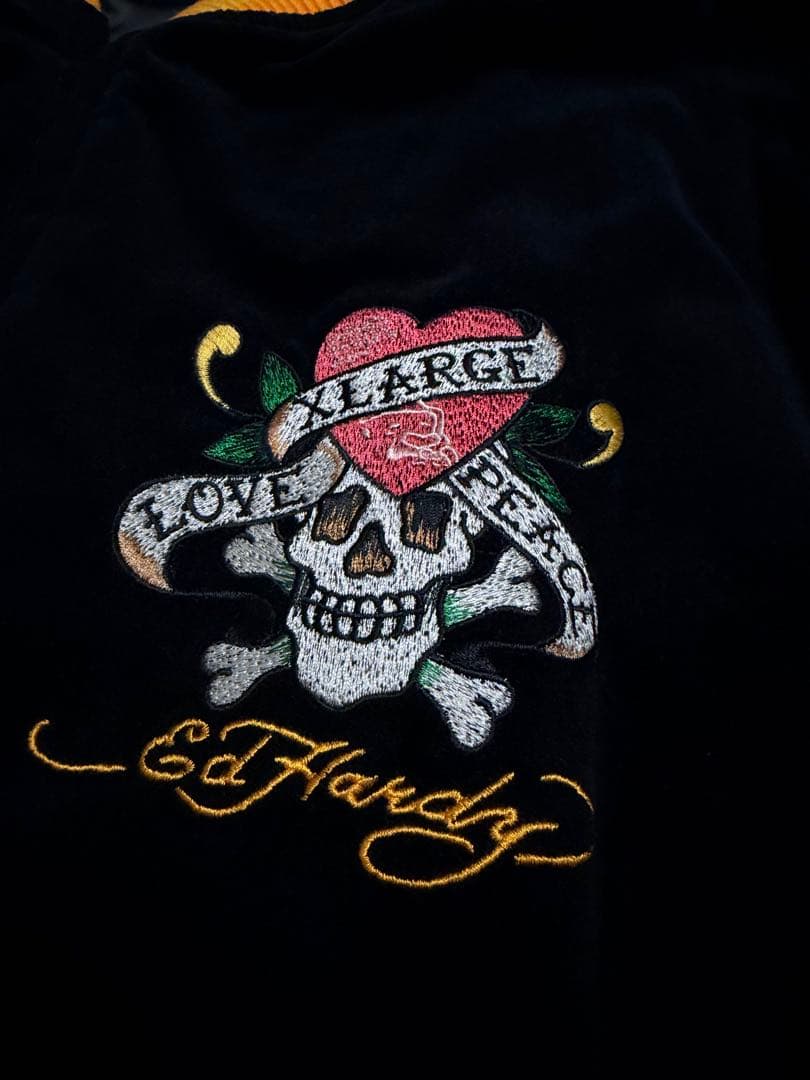 ２面用 Ed Hardy XLARGE 別珍 日本限定 スカジャン unisex