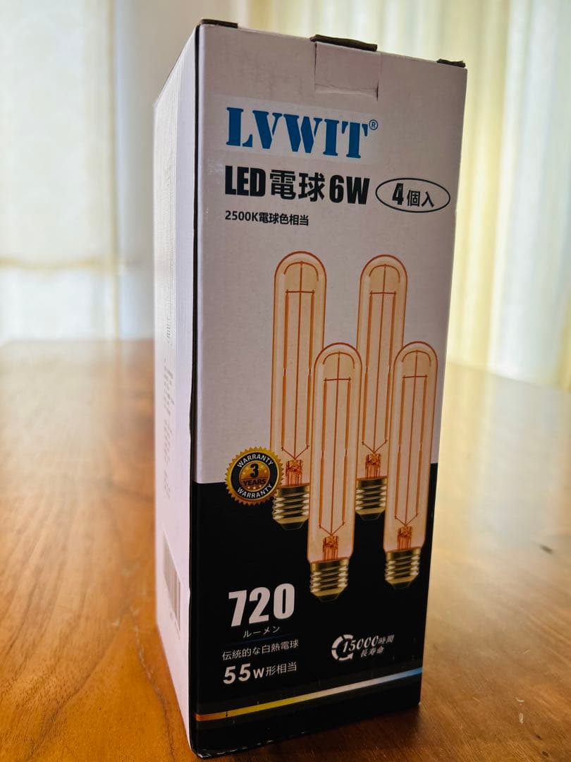 LVWIT LED電球 E26口金 720LM 6W 55W形相当 調光器非対応