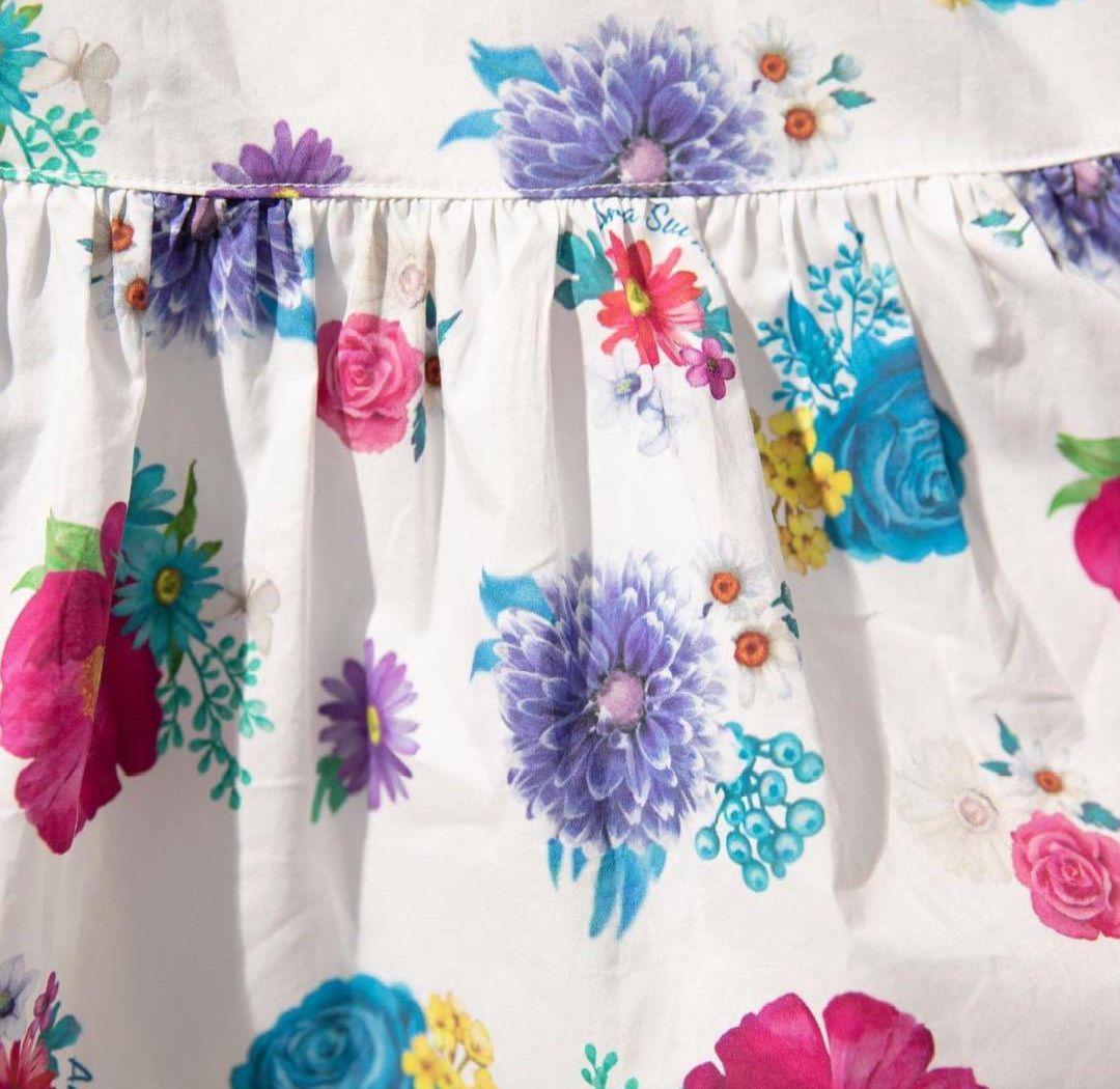 アナスイミニ　140 Vivid Floral 花柄ティアードワンピース