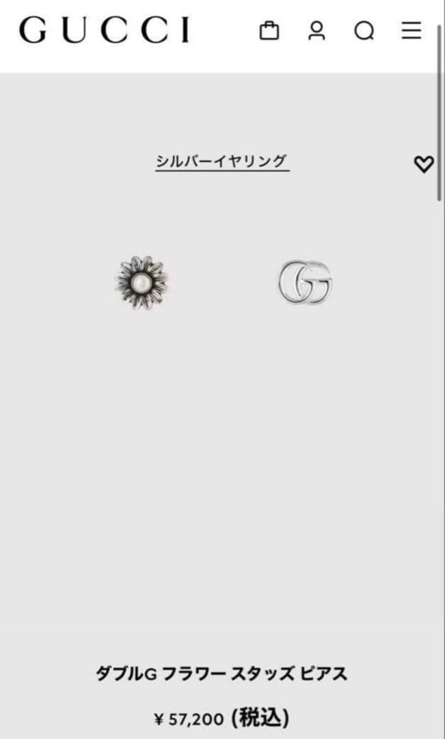 GUCCI ダブルGフラワースタッズピアス