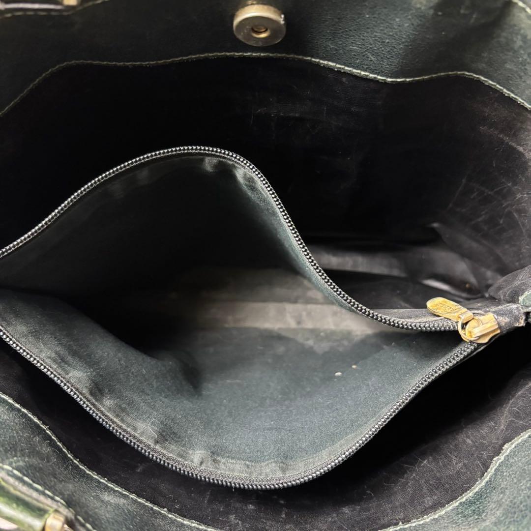 希少 BALLY トートバッグ クロコ型押し 肩掛け可能 メンズ グリーン