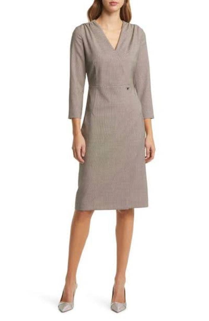 Hugo Boss 長袖 膝丈ドレス