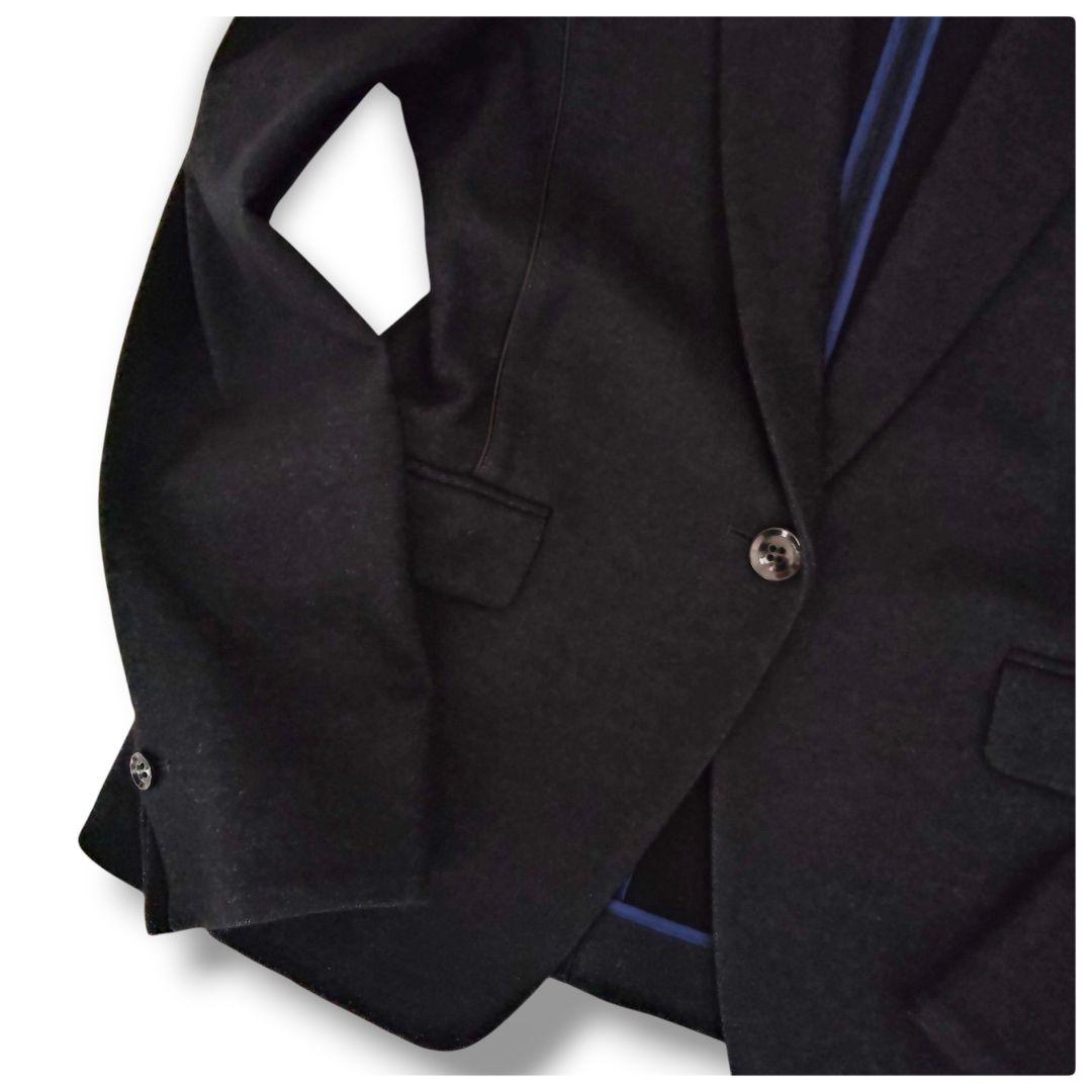 極美品♡ナラカミーチェ 黒系 暖かツィード風 ウール ストレッチパンツスーツ L