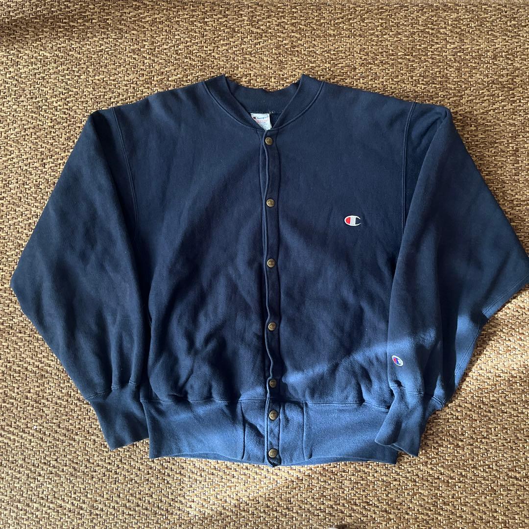 90s Champion reverse weave スナップカーディガン