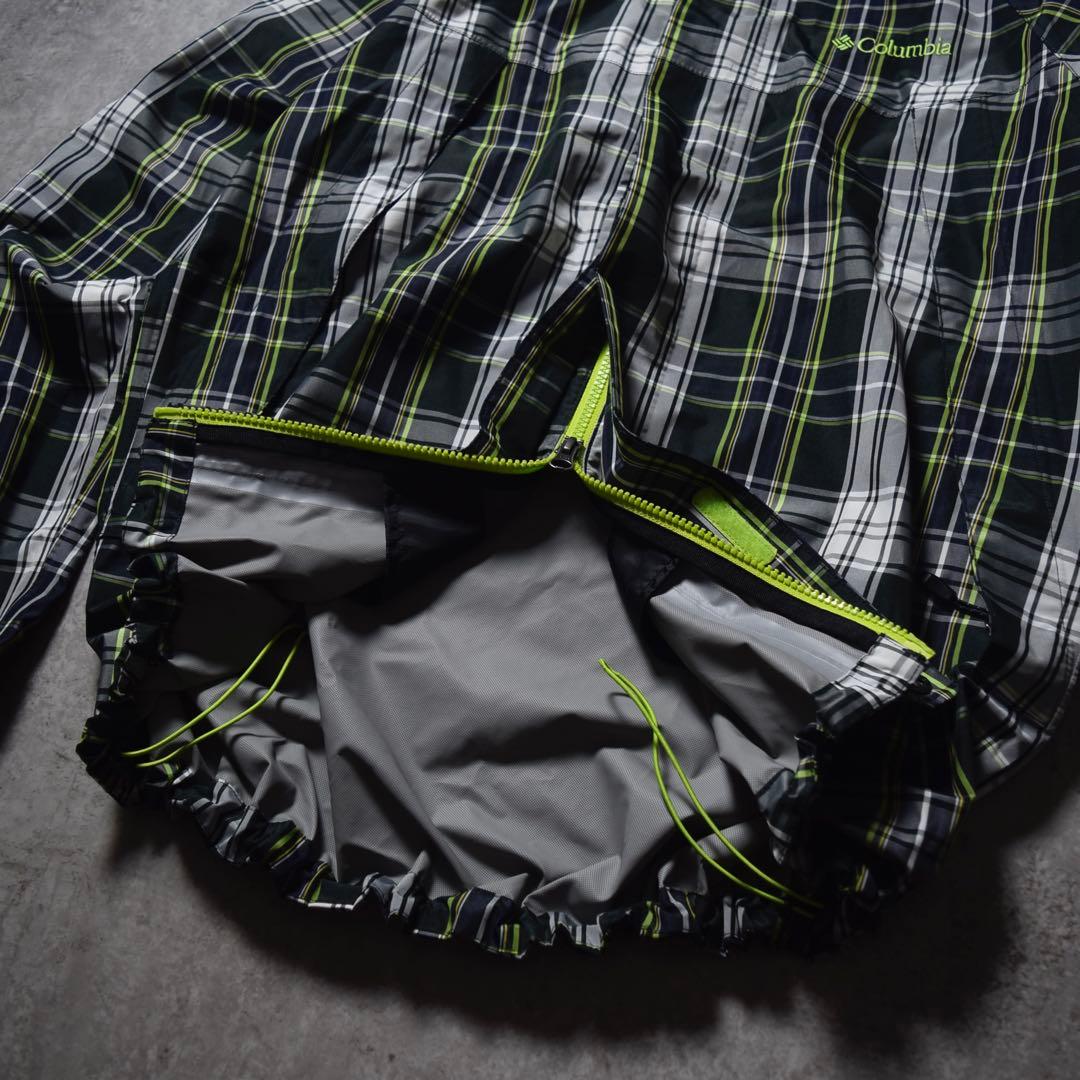 00s Columbia ナイロンシェルジャケット チェック柄 テック系 y2k