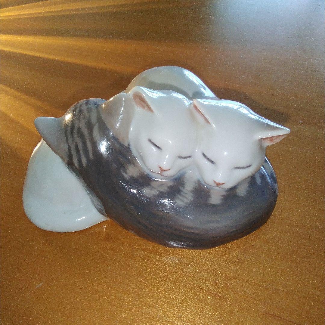 ロイヤルコペンハーゲン 猫の置物 陶器