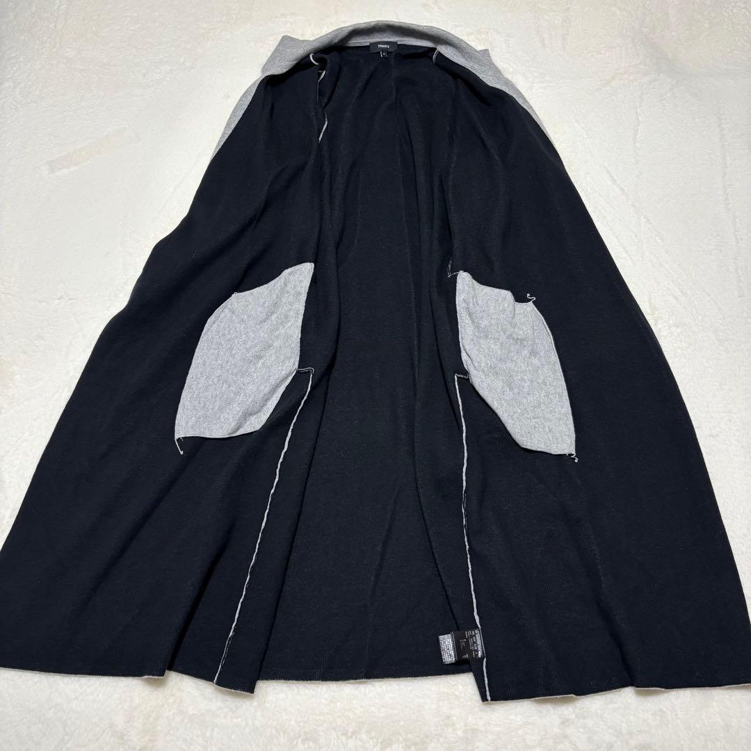 美品✨セオリー コーディガン ガウン カシミヤ ダブルフェイス グレー 黒 S