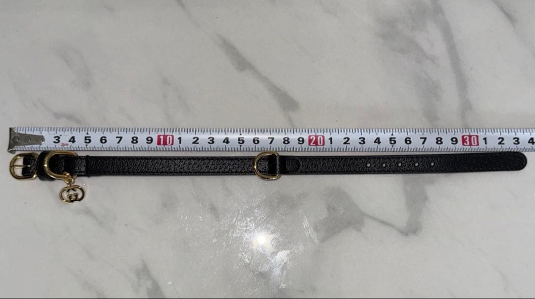 【正規品・新品未使用】GUCCI ブラックレザー首輪 ＆ リード XS サイズ