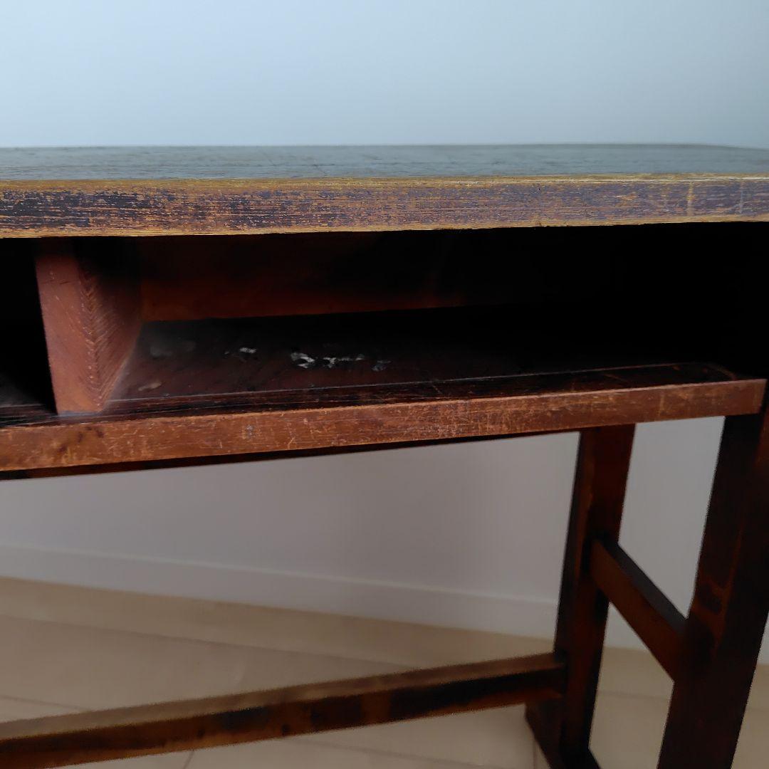 古家具　昔の木製勉強机　昭和レトロ　アンティーク