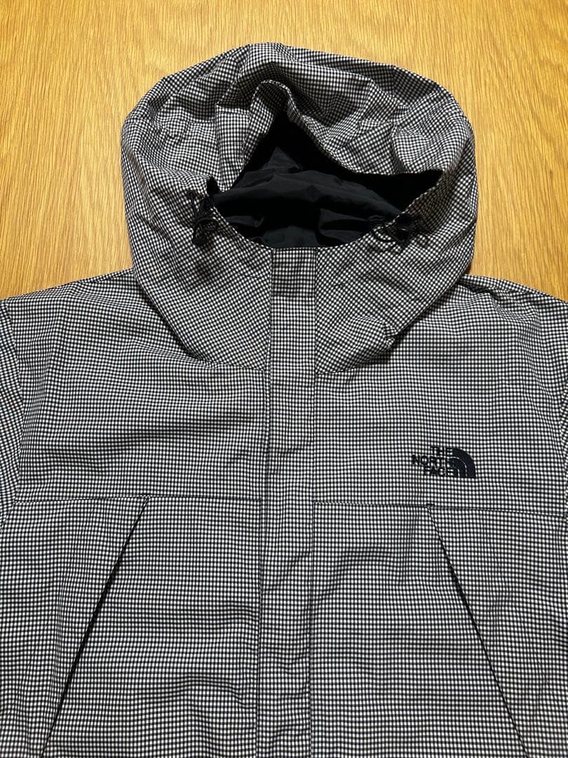 THE NORTH FACE スクープジャケット ギンガムチェック 黒白 XL
