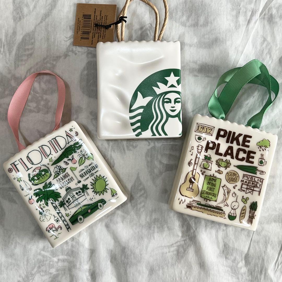 日本未発売　3個セット　スターバックス ショッパー　オーナメント　陶器