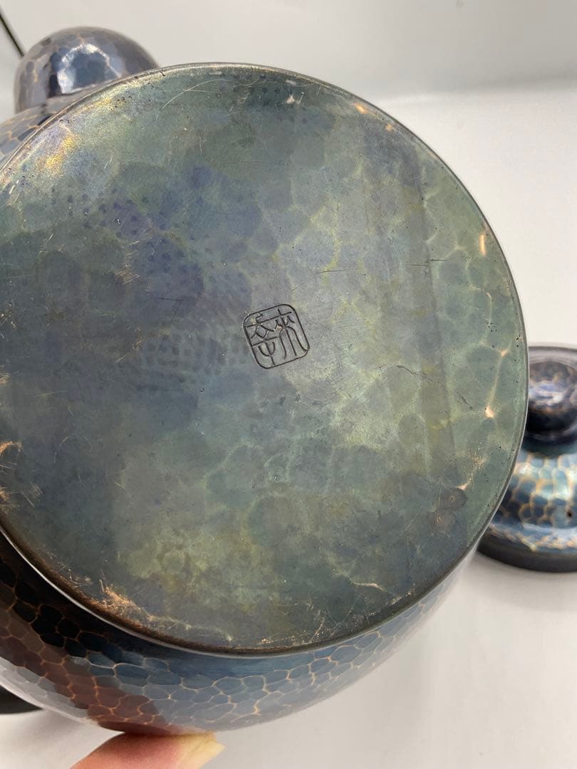 鎚起銅器　北越堂　急須